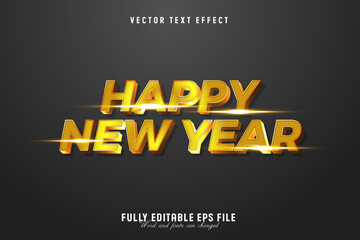 Happy new year editable vector text effect