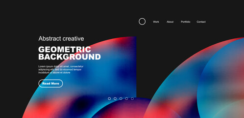 circles, round shapes and lines with fluid gradients abstract background. vector illustration for wa