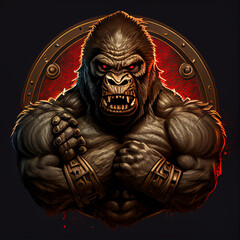 Wall Mural - Mad Gorilla emblem and logo