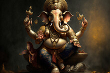 Lord Ganesha, The Celebration Of Ganesh. Generative AI