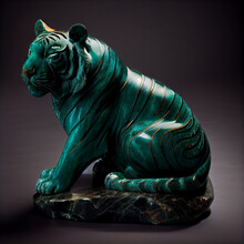 Jade Tiger Statue Generative Art