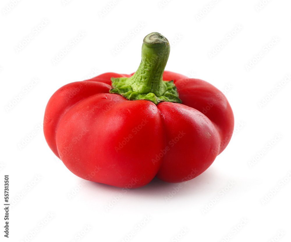 Red bell pepper isolated on white background