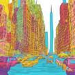 Natural environment New York City United States colorful illustration 