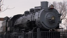 A 1920 Mikado Steam Engine Is An American Locomotive Company Passenger Train Located In Boise, Idaho. Nicknamed Big Mike It's Known As Engine 2295.