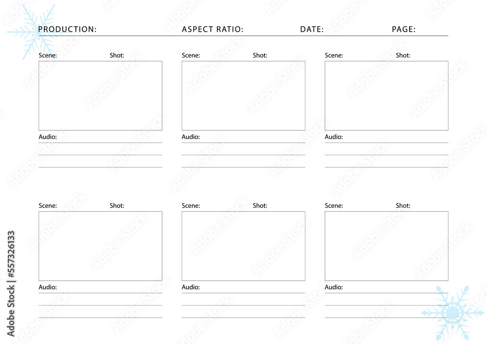Storyboard Template Printable A4 素材庫向量圖 | Adobe Stock