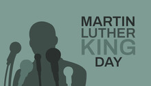 Martin Luther King Jr. Day Typography Greeting Card Design. MLK Day Grey Vector Background