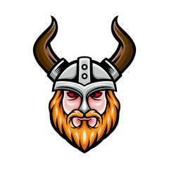 Wall Mural - Viking head logo mascot design