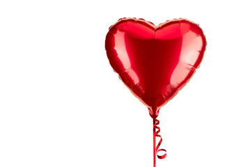 Heart Balloon. Red helium balloon.  Glossy, shiny with reflection foil balloon. Red color. Good for anniversary wedding, celebration birthday. Happy St. Valentine's day. Love symbol. Party Decoration 