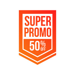 Wall Mural - Super Promo 50% Off Shopping Label