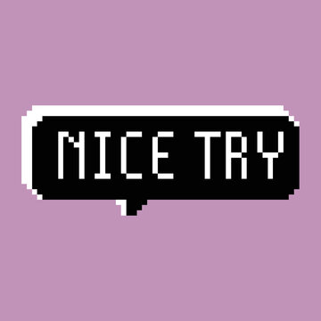 bubble greeting with text inside. Pixel art Vector illustration good for your project.