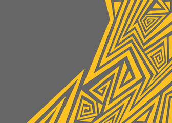 Aufkleber - minimalist background with abstract geometric and curly lines and with some copy space area. simple 