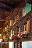 Old traditional hause in Village in Swiss Alps