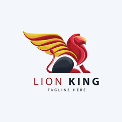 Poster - lion king logo vector, logo template inspiration.