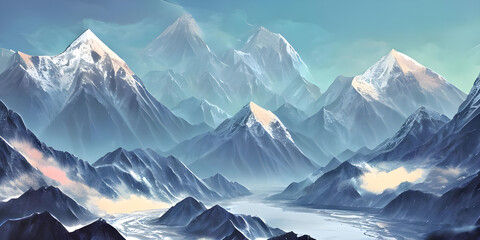 Wall Mural - digital art of himalayan mountains