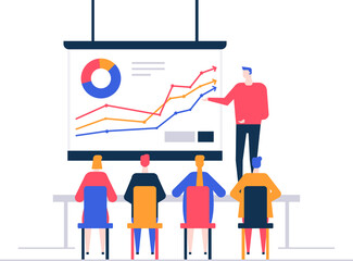 Aufkleber - Business presentation - flat design style colorful illustration