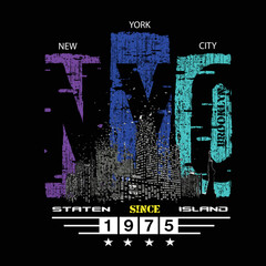 Wall Mural - NYC tee design graphic typography for print illustration t shirt vector art vintage