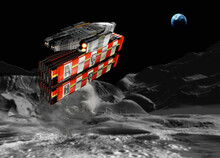 Moon Mining Cargo Vehicle, Conceptual Illustration