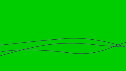 Wall Mural - Animated stripes appear and disappear. Decorative lines. Three violet bars. Waves gradually changes shape. Looped video. Flat vector illustration isolated on a white background.