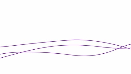 Wall Mural - Animated stripes appear and disappear. Decorative lines. Three violet bars. Waves gradually changes shape. Looped video. Flat vector illustration isolated on a white background.stripe, tape, line, rib
