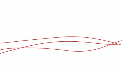 Wall Mural - Animated stripes appear and disappear. Decorative lines. Three red bars. Waves gradually changes shape. Looped video. Flat vector illustration isolated on a white background.
