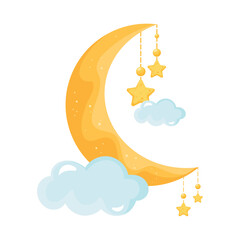 Wall Mural - crescent moon and stars