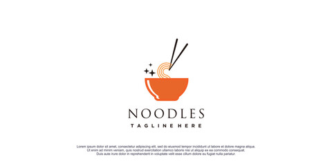 Noodles logo illustration with creative design icon template