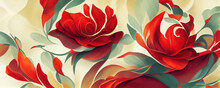 Beautiful Abstract Red Flower Wallpaper (Generative AI)