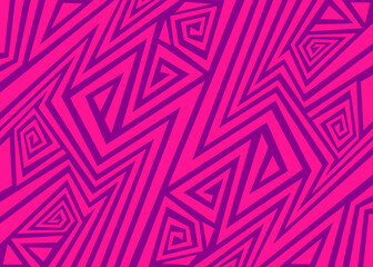 Aufkleber - minimalist background with abstract geometric and curly lines. simple aztec ornament