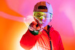 © ADDICTIVE STOCK - Futuristic boy interacting with digital interface