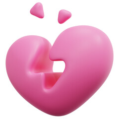 Poster - broken heart 3d render icon illustration