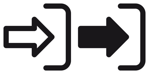 Aufkleber - ofvs291 OutlineFilledVectorSign ofvs - login vector icon . access - button . isolated transparent . black outline and filled version . AI 10 / EPS 10 / PNG . g11631