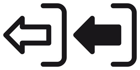 Aufkleber - ofvs292 OutlineFilledVectorSign ofvs - logout vector icon . sign out - button . isolated transparent . black outline and filled version . AI 10 / EPS 10 / PNG . g11632