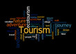 © lali - Word Cloud with TOURISM concept, isolated on a black background