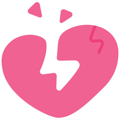 Poster - broken heart flat icon