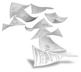 Fototapeta Kosmos - paper flying away