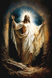 Fototapeta Kosmos - Jesus Christ Resurrection Illustration, Happy Ascension Day, Generative AI