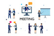 © Tri - business people in meeting set. isolated on white background
