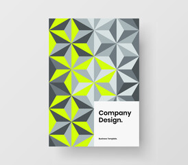 Trendy company brochure vector design illustration. Abstract mosaic pattern corporate cover concept.