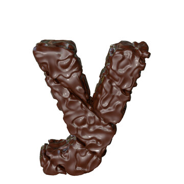 Wavy chocolate symbol. letter y