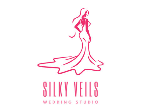 silk wedding studio logo design element