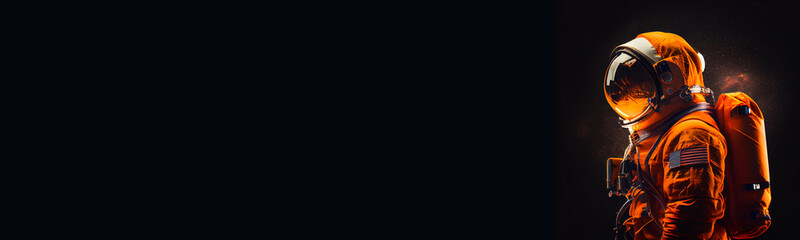 astronaut on black background created with generative ai