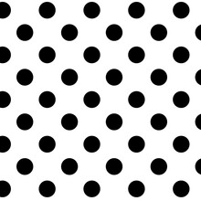 Seamless Polka Dot Black And White Pattern. Monochrome Texture For Your Design	