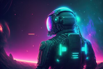 illustration backside of astronaut in space suit