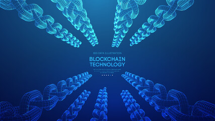 Poster - blockchain digital technology. big data vector background. cryptocurrency technology vector backgrou