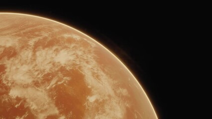 Wall Mural - Alien exoplanet in another solar system. 3d animation of planet in space. Planet in a distant galaxy