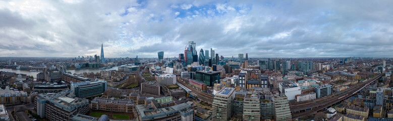 Wall Mural - Amazing aerial view over the City of London with its iconic buildings - travel photography