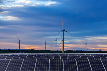 Solar photovoltaic panels and wind turbines