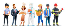 People Of Different Occupation Profession Characters Illustration