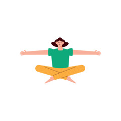 Sticker - woman in lotus position