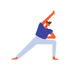 Sticker - happy man practicing yoga